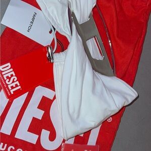 Diesel Red and White Fashion Bag